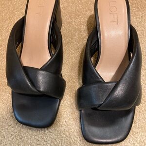 LOFT Black Heels with Elegant Leather Dress sandals